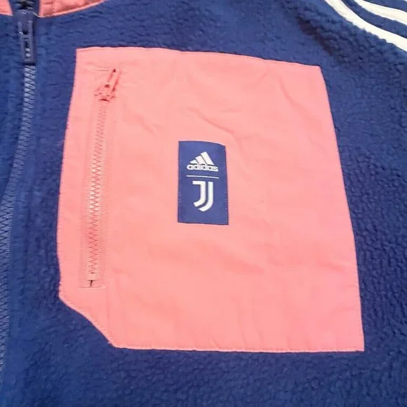 Adidas Juventus Lifestyler Fleece Jacket Mens Small Full Zip Long Sleeve - Picture 3 of 16